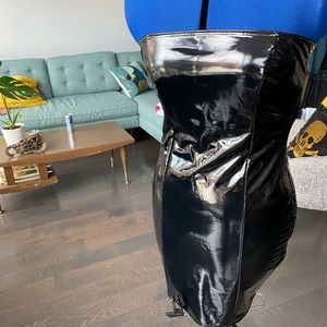 Blackmilk strapless patent leather dress